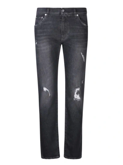 Dolce & Gabbana Slim Fit Denim Jeans In Black