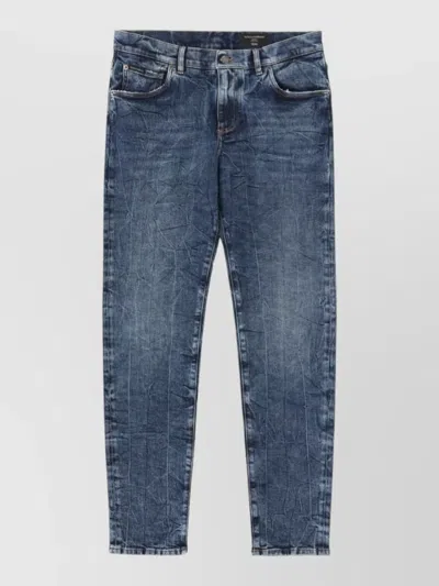 Dolce & Gabbana Slim Fit Denim Jeans Five Pocket Design In Blue