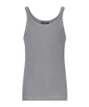 Dolce & Gabbana Scoop-neck Cotton Tank Top In Grey