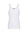 Dolce & Gabbana Classic Fit Cotton Blend Tank Top With Ribbed Texture In White