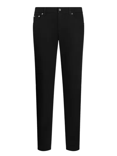 Dolce & Gabbana Slim Fit Five-pocket Jeans In Black