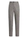Dolce & Gabbana Wool Tailored Trousers Featuring Textured Fabric In Gray