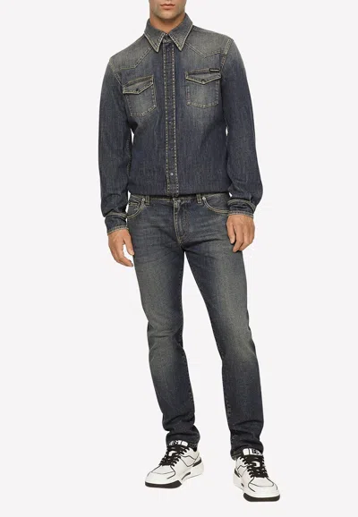 Dolce & Gabbana Slim-fit Jeans In Blue