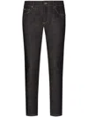 Dolce & Gabbana Black Skinny Jeans With Logo Plaque At The Back In Stretch Cotton Denim Man In Grey