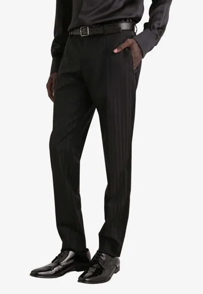 Dolce & Gabbana Slim-fit Jeans With Logo-patch In Black