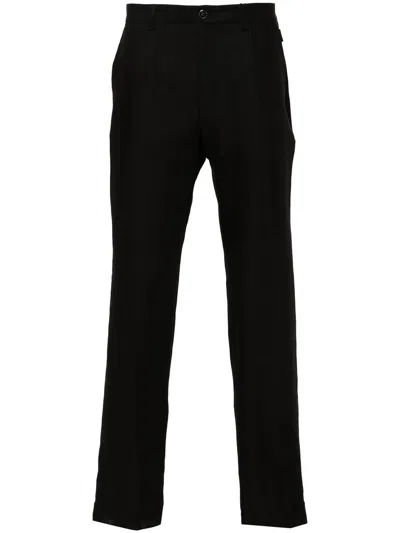 Dolce & Gabbana Slim-fit Linen Trousers In Black