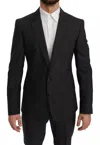 Dolce & Gabbana Slim Fit Martini Wool Gray Suit In Black