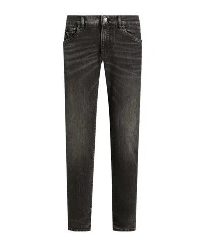 Dolce & Gabbana Slim Fit Stretch Cotton Denim Jeans In Black