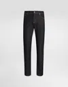Dolce & Gabbana Trousers With Belt Loops And Contrast Stitching In Black