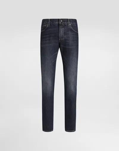 Dolce & Gabbana Slim-fit Stretch Cotton Jeans In Blue