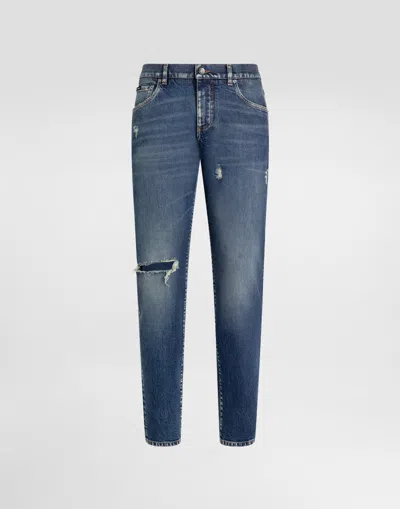 Dolce & Gabbana Slim-fit Stretch Cotton Jeans In Multi