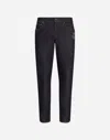 Dolce & Gabbana Black Regular Flat Front Pants In Multicolor