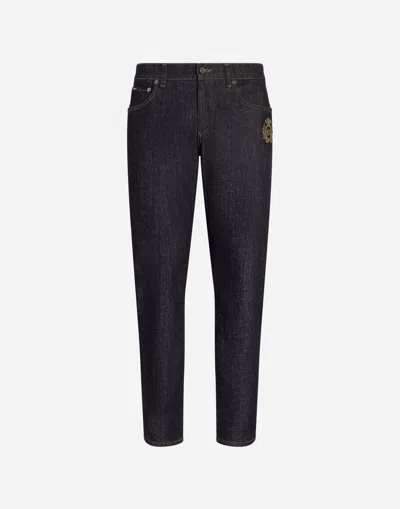 DOLCE & GABBANA パッチ ストレッチコットン スリムフィットジーンズ