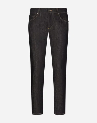 Dolce & Gabbana Slim-fit Stretch Denim Jeans In Black