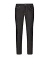 Dolce & Gabbana Gray Cotton Stretch Skinny Denim Logo Jeans In Black