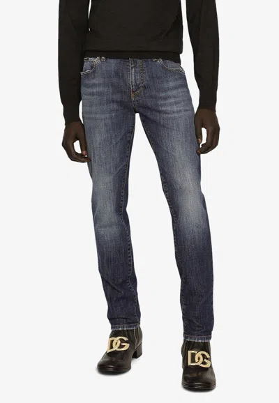 Dolce & Gabbana Slim-fit Stretch Jeans In Blue