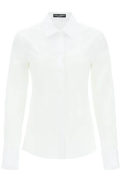 Dolce & Gabbana Slim-fit Stretch Poplin Shirt In White