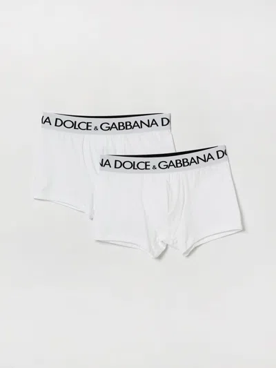 Dolce & Gabbana Slim Fit Stretch-cotton Boxer Briefs With Logo Waistband In White