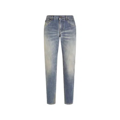 Dolce & Gabbana Slim-fit Cotton Jeans In Multi