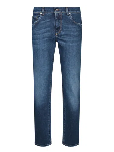 Dolce & Gabbana Slim-fit Straight-leg Jeans In Multicolor