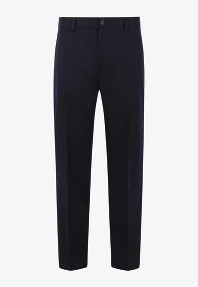 Dolce & Gabbana Slim-fit Tailored Pants In Wool In Blue