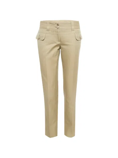 Pre-owned Dolce & Gabbana Slim-fit Trousers In Neutral