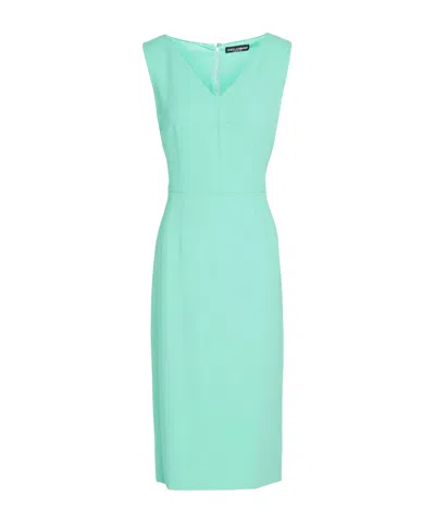 Dolce & Gabbana Slim-fit V-neck Dress In Green