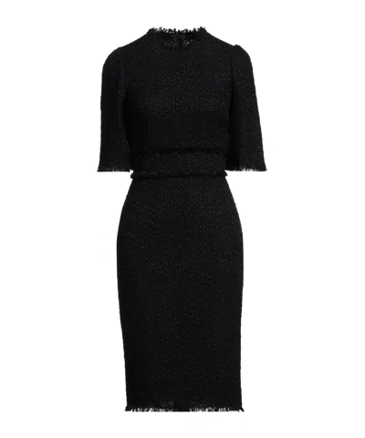 Dolce & Gabbana Slim-fit Woolen Dress In Black