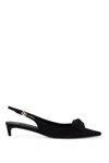 Dolce & Gabbana Satin Slingbacks With Bow Detail In Black