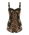 DOLCE & GABBANA LEOPARD-PRINT BALCONETTE BODYSUIT