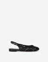 Dolce & Gabbana Cordonetto Lace Slingbacks With Dg Logo In Black