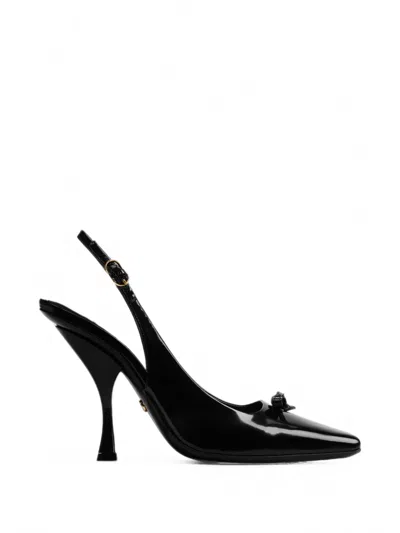 Dolce & Gabbana Slingback Calfskin Heeled Pumps In Black