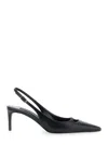 Dolce & Gabbana Pointed Toe Slingback High Heel Sandals In Black