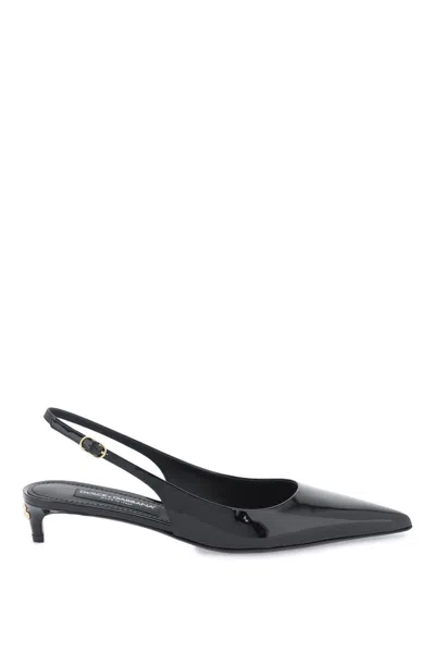 DOLCE & GABBANA LEATHER SLINGBACK PUMPS