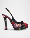 Dolce & Gabbana Floral-print Pumps In Hn5pd Rose Black