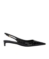 Dolce & Gabbana Mun 30 Croc-embossed Leather Slingback Pumps In Black