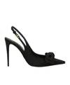 Dolce & Gabbana Mun 105 Satin Slingback Pumps With Bow In Black