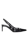 Dolce & Gabbana Pointed-toe Lace-panelled Pumps In Black