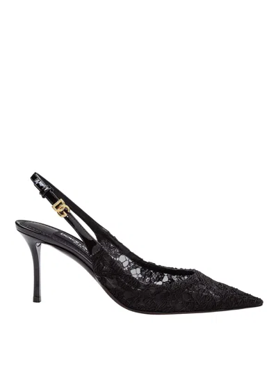 Dolce & Gabbana Slingback Lace In Black
