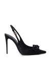 Dolce & Gabbana Mun 105 Satin Slingback Pumps With Bow In Black