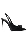 Dolce & Gabbana Mun 105 Satin Slingback Pumps With Bow In Black