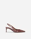 Dolce & Gabbana Snakeskin-effect Slingback Pumps In Pink
