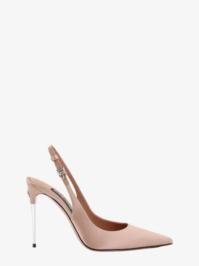 Dolce & Gabbana Women Beige Satin Slingback Heels, 7.5/8.5 Luxury Pumps & Heels For Women Darveys In Pink