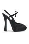 Dolce & Gabbana Vally 105 Satin Slingback Pumps In Black