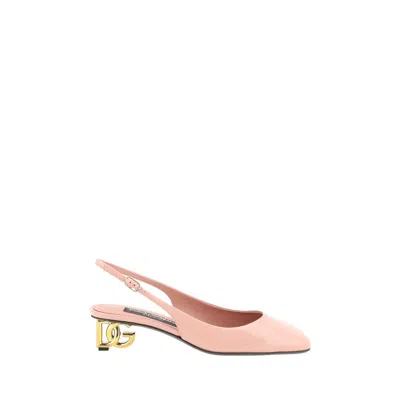 Dolce & Gabbana Pink Décolleté With Dg Logo On The Heel In Shiny Leather Woman