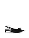 Dolce & Gabbana Satin Slingbacks With Bow Detail In Black  