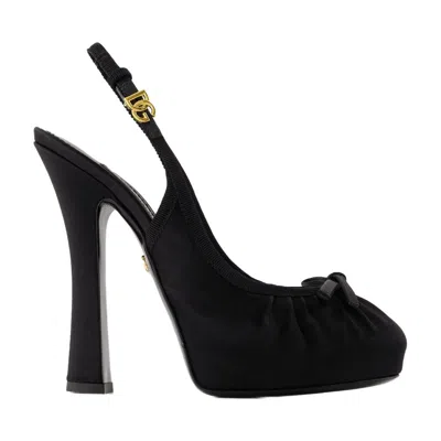Dolce & Gabbana Slingback Pumps Dolce&gabbana Silk Black