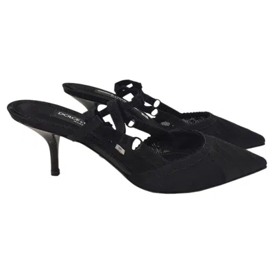 Pre-owned Dolce & Gabbana Slingback Pumps It 38 In Black