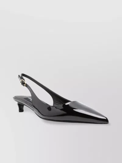Dolce & Gabbana Slingback Pumps With Kitten Heel And Pointed Toe In Black