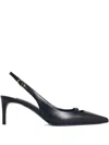 Dolce & Gabbana Women Black Goatskin Lollo Slingback In Multi